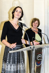 Mme Stéphanie Dupuy-Lyon et la sénatrice du Maine et Loire lors de la remise du prix 2012 au Sénat
